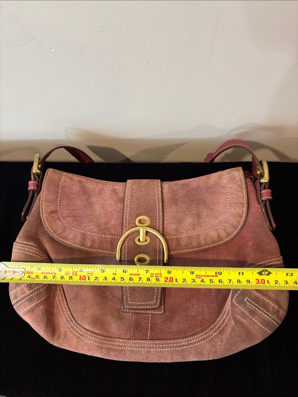 Vintage Y2K Coach F10193 Large SoHo Plum Suede Shoulder Handbag Rare - Picture 13 of 14